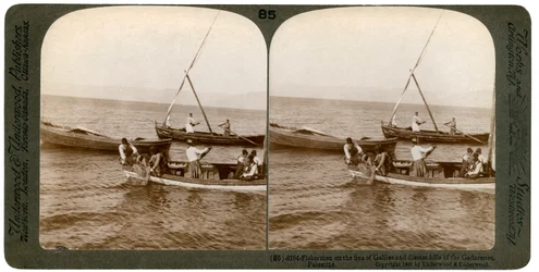 Halászok a Galileai-tengeren, Palesztina, 1900.