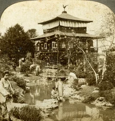 Japán kert a világkiállításon, St Louis, Missouri, USA, 1904.