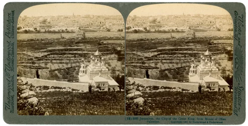 Jeruzsálem, az Olajfák hegyéről nézve, Palesztina, 1901.