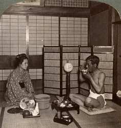 Nyári vacsora egy szállodában, Hirosima, Japán, 1904