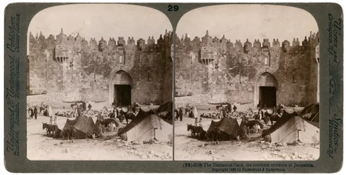 A Damaszkusz-kapu, Jeruzsálem északi bejárata, Palesztina, 1896.