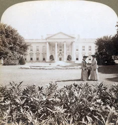 A Fehér Ház, a nemzet vezetőjének történelmi rezidenciája - északi homlokzat, Washington, D.C., 1908