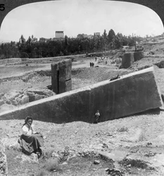 Baalbek Balabakk romjai, Szíria, 1900.