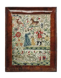 Vilmos és Mária kézimunka-képe, 1690 körül (vászon és gyapjú)