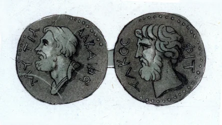 Alcée (v. 630 - v. 580 BC). görög költő. 19. század eleji metszet.