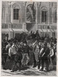 Armand Barbes, francia forradalmár (1809-1870) 1839. május 12-i letartóztatása előtt – 1882-es metszet a „Histoire de dix ans: 1830-1840” című művében” Louis-Blanc (1811-1882)