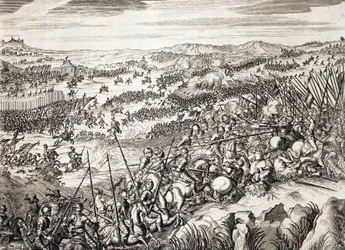 Gembloux-i csata (1578) (Gembloux-i csata) Spanyol hadsereg Hollandia tizenhét tartományából 16 tartomány hadserege ellen - Famiano Strada (1572-1649) „Histoire De La Guerre Des Paisles-Bas”-ba vésette