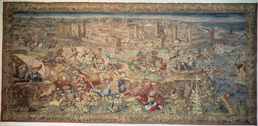 Paviai csata. Gobelin. 17. század. Capodimonte Múzeum, Nápoly.