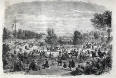 Gyönyörű napok a párizsi Bois de Boulogne-ban. Metszet a „The Illustrious Universe”-be