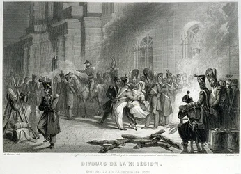 A XI. Légió bivakja – 1830. december 22-ről 23-ra virradó éjszaka – „” Fasttes de Gardes Nationales de France”-ban”