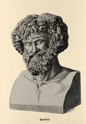 Hannibal vagy Hannibal Barca (Kr. e. 247 - i. e. 183) karthágói tábornok és államférfi mellszobra.
