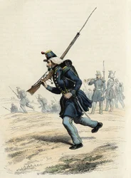 A francia hadsereg orléansi vadászainak karabinjei, amelyeket 1840-ben hoztak létre, és 1841-ben Algériába küldtek, Leon Galibert „” L