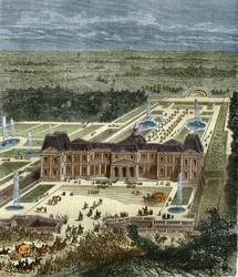 Chateau de Vaux Le Vicomte (Vaux-Le-Vicomte) XIV. Lajos király idejében. századi metszet.
