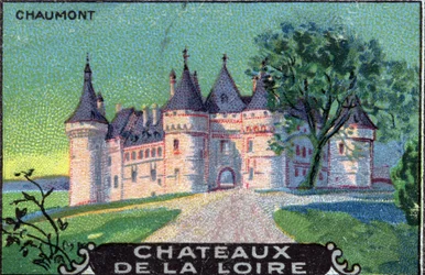 Loire-i kastélyok: Chaumont-sur-Loire, Loir-et-Cher, Centre, Franciaország, 20. század eleje (kromo)