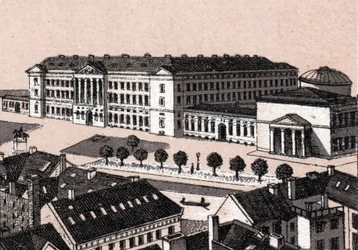 Koppenhága, Dánia: kilátás a Christiansborg kastélyra (Castle Christiansborg Koppenhágában). in "" A világ 168 nézetet szemléltet"" Keltezés nélküli (XIX. század vége)