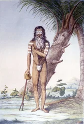 Kultúra, civilizáció és indiai társadalom: Fakír portréja (faquir), India.