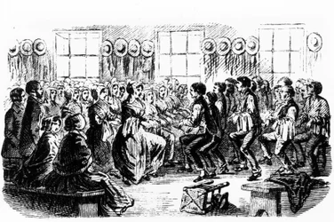 Dance Shakers. 19. századi metszet.