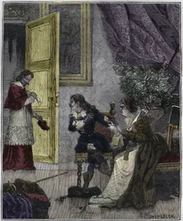 Dupes napja – Journee des Dupes 1630 – Abban az időben, amikor Marie de Medicis az ő ügyét emelte ki, Richelieu bíboros belépett – illusztrációja Knee-Lac „Párizs az évszázadon át” című könyvében
