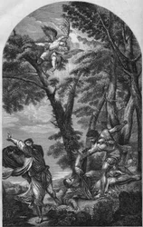 Tiziano (Titianus) „Szent Péter vértanúságát” ábrázoló metszet augusztus 15-én ég le