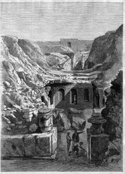 1868-ban Senlisben végzett ásatások - római arénákat fedeztek fel a város körül - 1868-as metszet