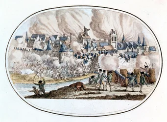 Föderalista felkelés. Toulon átvétele az angoloktól 1794-ben, ahol a fiatal Bonaparte kitüntette magát.