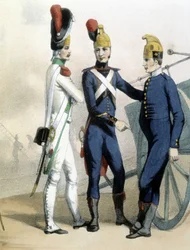 Egyenruhás tűzoltók - kb. 1850