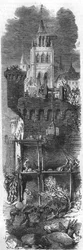 Henrik francia király által Metz helytartójává kinevezett Francois de Guise (1519-1563) V. Károlyt, a Szent Germán Birodalom császárát 1552-ben kényszerítette Metz ostromára. XIX. századi metszet.