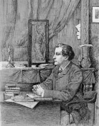 François Coppée (1842-1908), francia költő és drámaíró. M.F. Desmoulins rajza.1885.