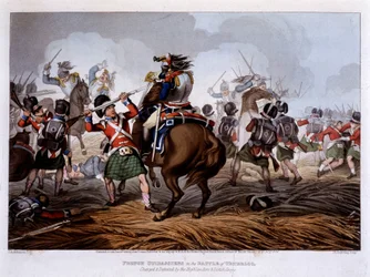 Francia curassiek Waterloo-ban - "" Történelmi, katonai és haditengerészeti anekdoták és incidensek, amelyek Nagy-Britannia és szövetségeseik fegyvereihez érkeztek, Waterloo-ban végződve" - Edward Orme, ill. írta Fry, London
