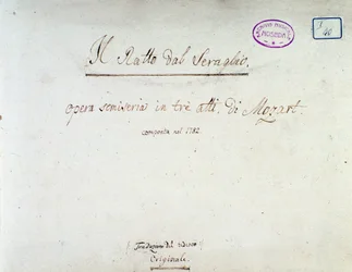 Az Elrablás a szerájból címlapja, Mozart opera, Lichtenthal változat (1838)