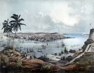 Havanna általános képe (Havanna, Kuba) 1850-ben.