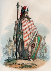 Germain főnök (a német barbárok). Metszet 1868-ból Theodore Juste (1818-1888) „Histoire de Belgique from primitive times to the end of the regne I. Lipót” című művében. Magángyűjtemény.