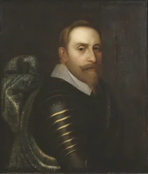 Gustave II Adolphe, dit le Grand ou le lion du Nord – II. Gusztáv Adolf svéd király (1594-1632), Anonymous portréja. Olajfestmény. Mérete: 76x64 cm. Nemzeti Múzeum Stockholm