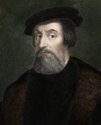 HERNANDO (Hernan) CORTES (Cortez) (1485-1547) Mexikó angol hódítója - metszet - XIX.