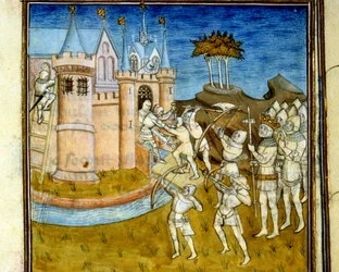 Henri 1er (1008 - 1060) Hódító Vilmos (1027 - 1087) serege ellen harcolt 1054-ben - a „” Grandes chroniques de Saint-Denis”-ben, 14. század végén (ref. 512)