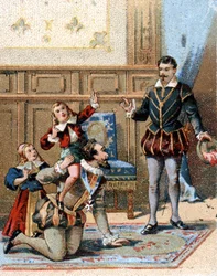 IV. Henrik francia király (1553-1610) gyermekeivel játszik