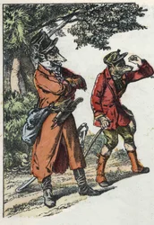 Illusztráció a „Jó anya bárány” című meséhez. A „” Mesék otthonról a kicsiknek” c. századi névtelen metszet.