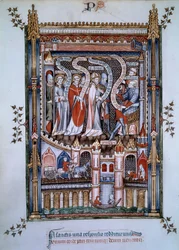 Saint Denis központjában, szemben Fescennius kormányzóval, akit Diocletianus császár megbízott Szent Dénes kivégzésével, a Párizs evangelizálására érkezett keresztényt, Eleuthere pap és Rustique diakónus kísérte, akik szintén mártírok 250 között.