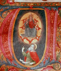 Kezdő V betű Ezechiel ábrázolásával (miniatűr