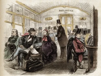 Egy kocsi belseje a Baltimore & Ohio Railroadon, USA - 1861 - Egy amerikai vagon belseje 1860-ban