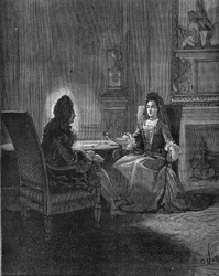 XIV. Lajos király (1638-1715) leendő feleségével, Madame de Maintenonnal (Francoise d