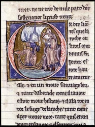 Modreius király. Kézirat: Szent Gréal meghódítása, 717 évvel urunk szenvedélye után. Bibliotheque Municipale de Rennes, ms. 255 (A Kerekasztal regénygyűjteménye); Párizs