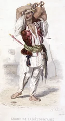Mezopotámiai kurdok amfort cipelve.1810-1860 körül.
