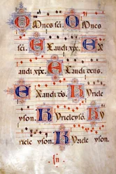 Kyrie a crescenzago-i kórusból, 15. század vége. Bibioteca di Sant