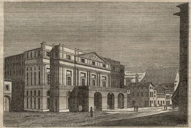 La Scala Milánóban – Kilátás a milánói La Scala színházra, Olaszország – (Teatro alla Scala Milan) – 1837