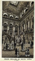 Az új Opera (Opera Garnier) nagy lépcsőháza Párizsban.