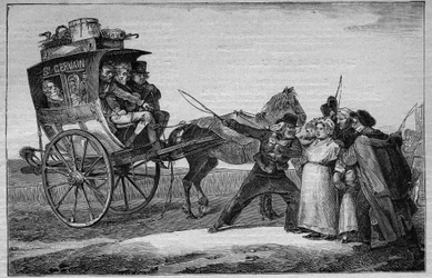 Les Omnibus de Paris a 19. században: Le Cuckoo - metszet 1892-ből