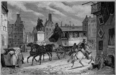Les Omnibus de Paris a 19. században: tricikli - metszet 1892-ből