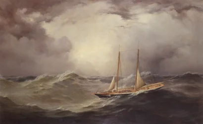 Livónia az orrárboc elvesztése után az Atlanti-óceán közepén, 1871