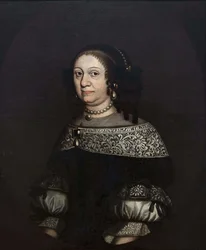 Brandenburgi Louise Charlotte, Kurland hercegné hitvese – Louise Charlotte brandenburgi őrgróf (1617-1676), Kurland hercegnője, névtelen. Olaj, vászon, 17. század második fele. Nationalmuseum Stockholm